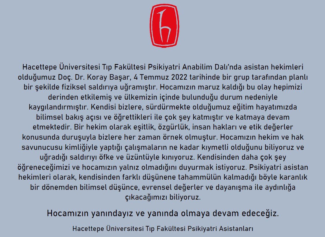 hutfagm's tweet photo. Fakültemiz psikiyatri asistanlarının açıklaması: "Hocamızın yanındayız ve yanında olmaya devam edeceğiz." https://t.co/A2gRqjlhiH