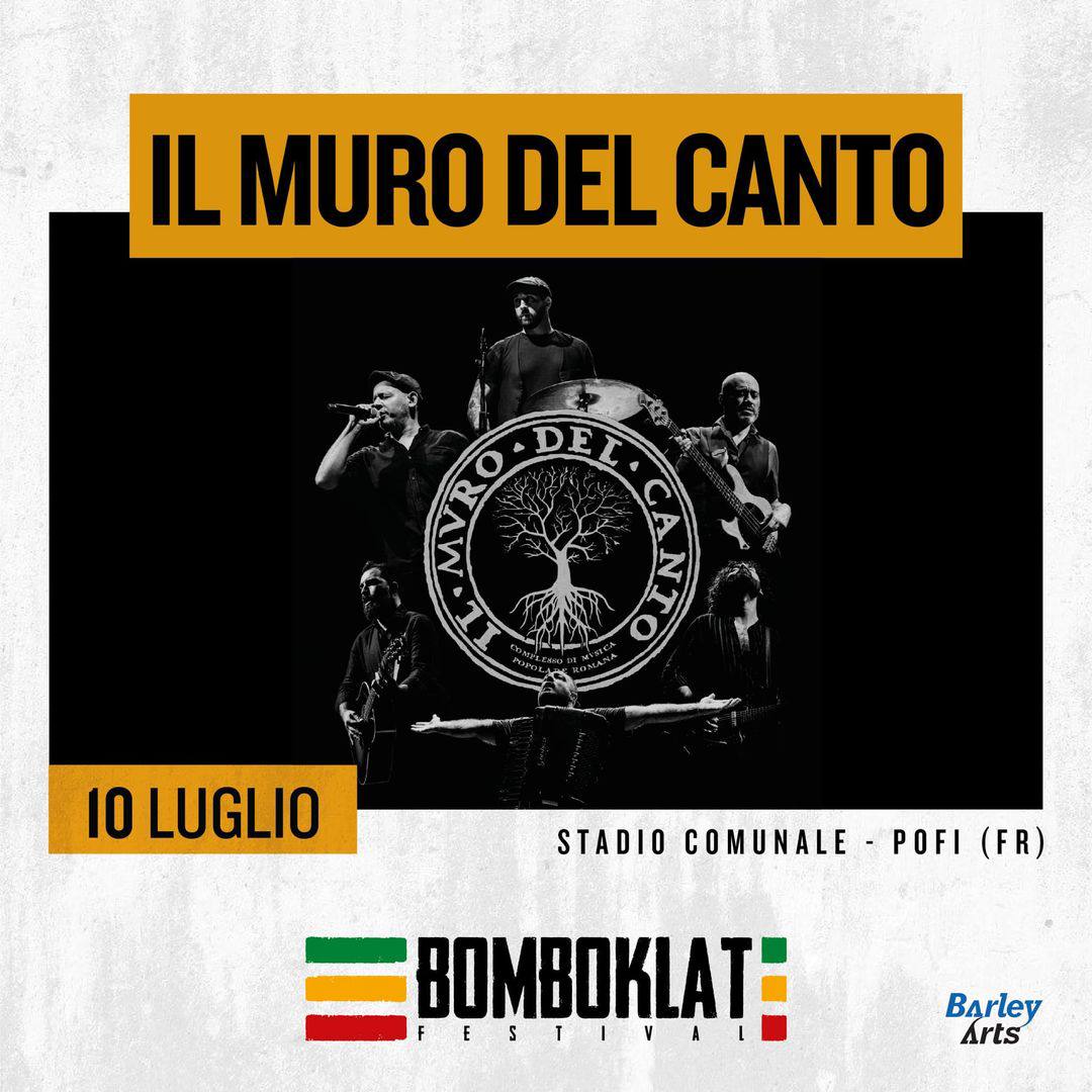 Domenica 10 luglio saremo a Pofi (FR) per il #bomboklat festival! 
Ingresso gratuito

<a href="/barleyofficial/">Barley Arts</a> #maestrale #maestraletour #ilmurodelcanto