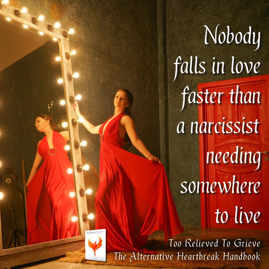 TooRelieved's tweet image. The Narcissist’s Pattern: sad, hollow and tragic as it is…

Phase 1: Idealisation and ‘Love Bombing’ 

Phase 2: Devaluing and controlling

Phase 3: Discarding and fresh meat 

Rinse and repeat

More: amzn.to/2Y4sC0s

#sleepnomore #ladymacbeth #Narcissist #memoir