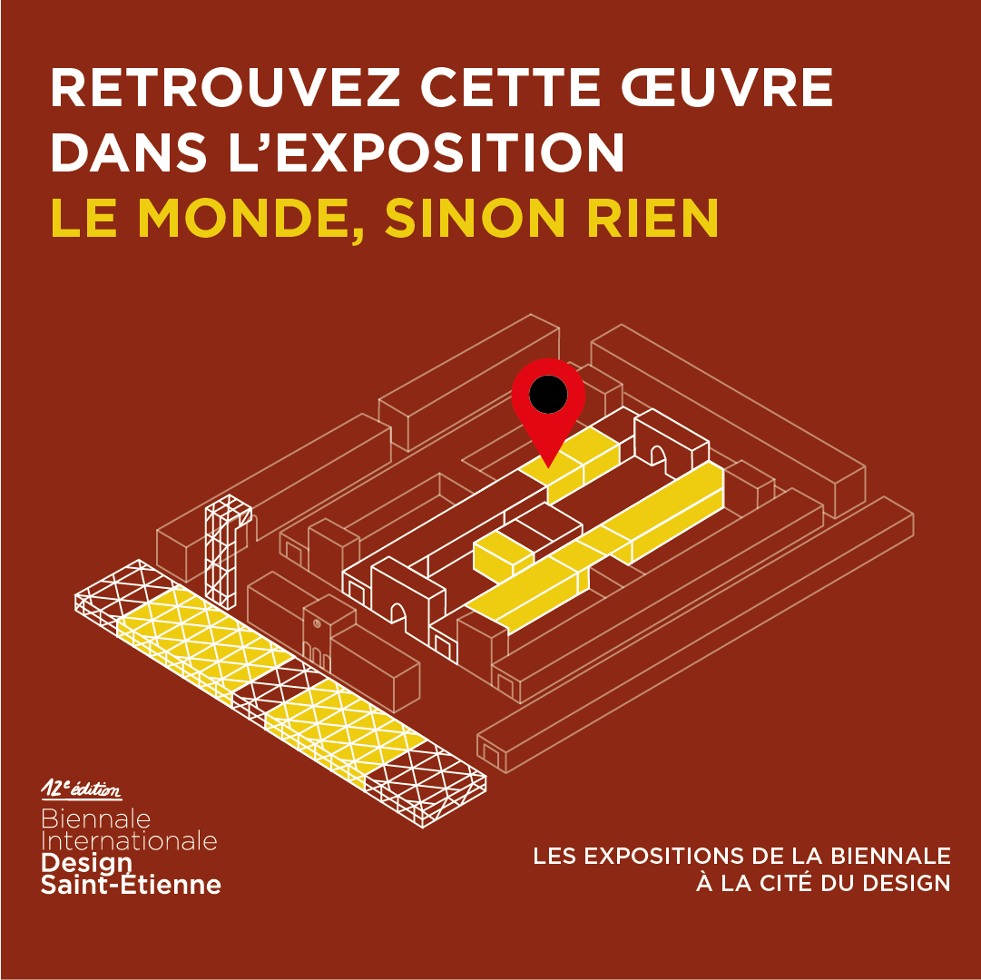 BiennaleDesign's tweet image. ✏ Découvrez les coups de cœur de la Biennale, des anecdotes les plus passionnantes aux visuels les plus intriguants, découvrez les expositions de la #BiennaleDesign2022.

👉 Cette œuvre est à retrouver dans l’exposition &quot;Le Monde, sinon rien&quot; : biennale-design.com/saint-etienne/…