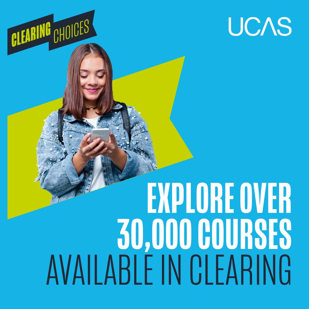 ucas_online's tweet photo. Use our search tool 🔎 to explore over 30,000 courses available in Clearing. 

👇 Discover your perfect course 👇 https://t.co/pGIFCXtMQU https://t.co/Cq3upccWw8