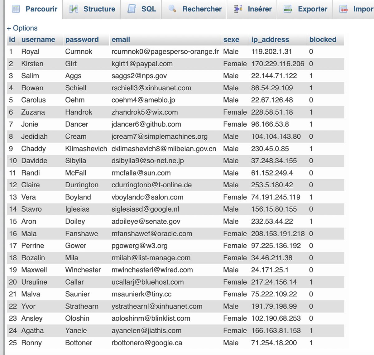 LebzoDev's tweet image. Créer autrement de fausses données rapidement pour des tests de programmes avec la plateforme mockaroo.com. Très configurable, elle a une large variété de choix sur le format voulu (SQL, CSV, EXCEL, XML, JSON, etc ...).
#CodingForBetterLife #ShareShareShare
