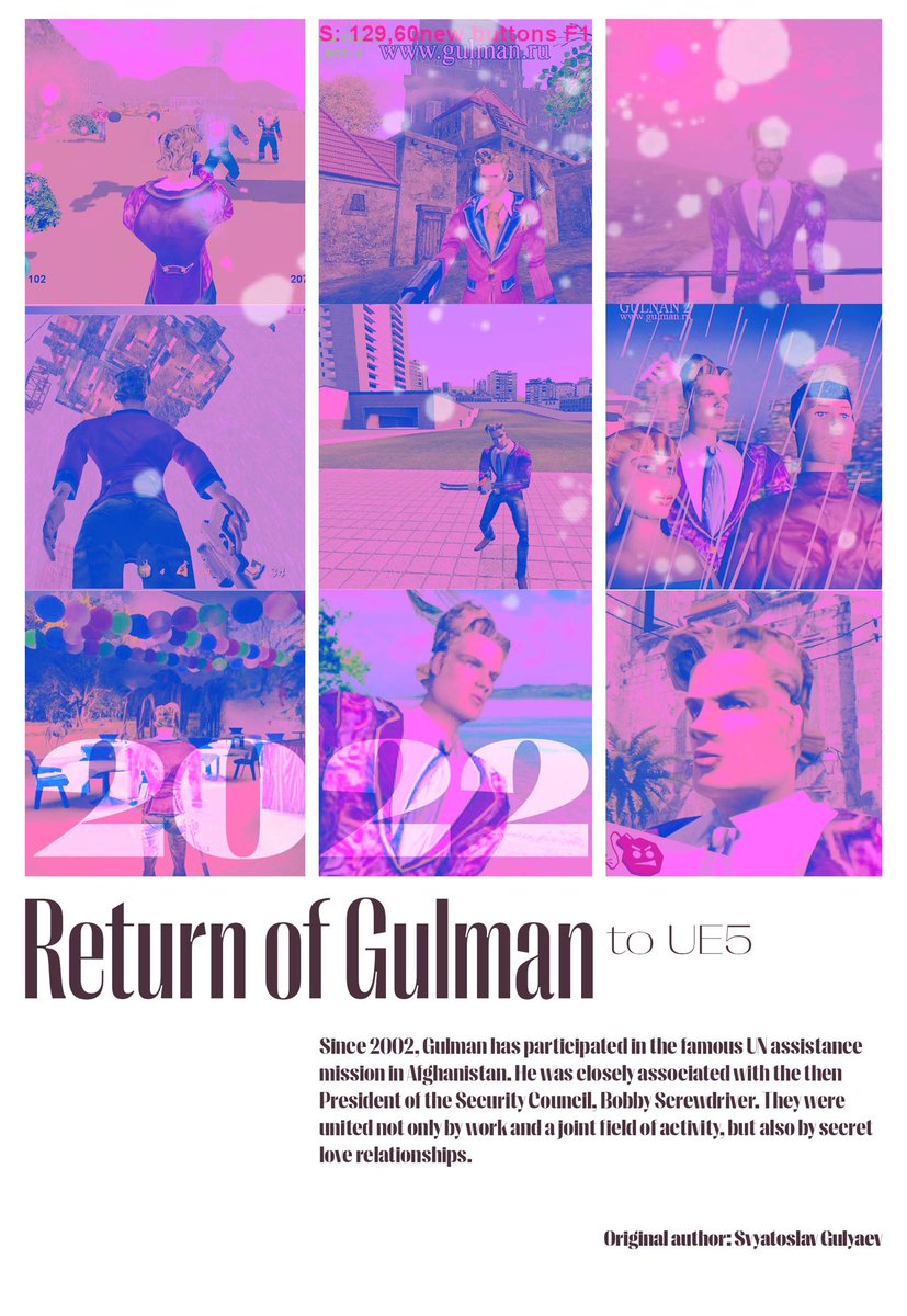 vasilypur's tweet photo. In April-September 2022, many remakes of your childhood's favorite games will be available on Steam.  I hasten to please you among them there is a beloved Gulman!  At the moment, work is underway with the mechanics of the game.  See you! 
#UE5 #remakegame #gulman #UnrealEngine5 https://t.co/Hlyfr432MZ