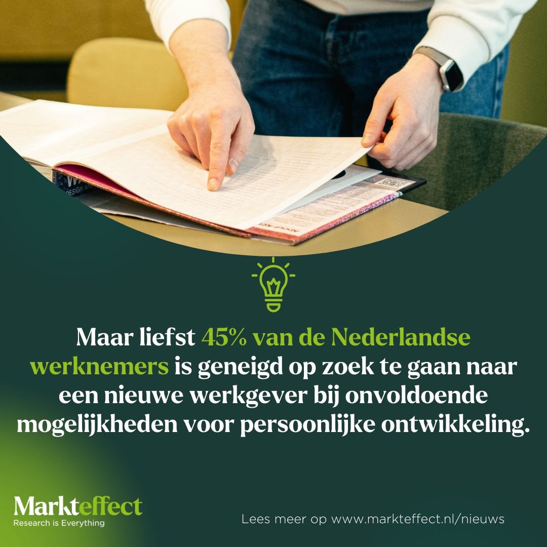 Markteffect (@markteffect) on Twitter photo Maar liefst 45% van de Nederlandse werknemers is geneigd op zoek te gaan naar een nieuwe werkgever bij onvoldoende mogelijkheden voor persoonlijke ontwikkeling. Dat blijkt uit onderzoek uitgevoerd door Markteffect in opdracht van <a href="/GoodHabitz_NL/">GoodHabitz Nederland</a> Maar liefst 45% van de Nederlandse werknemers is geneigd op zoek te gaan naar een nieuwe werkgever bij onvoldoende mogelijkheden voor persoonlijke ontwikkeling. Dat blijkt uit onderzoek uitgevoerd door Markteffect in opdracht van <a href="/GoodHabitz_NL/">GoodHabitz Nederland</a>