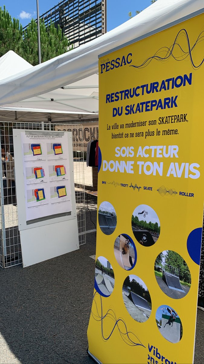 Vibrations Urbaines (@vu_pessac) on Twitter photo 📣 DESSINE TON FUTUR SKATEPARK
Rendez-vous jeudi et samedi à la Station (Bellegrave) sur le stand de concertation pour la restructuration du park extérieur.
La <a href="/Villedepessac/">Ville de Pessac</a> souhaite moderniser le park et compte sur vous pour venir donner votre avis
<a href="/RaynalPessac/">Franck Raynal</a>
<a href="/fsztark/">Francois Sztark</a> 📣 DESSINE TON FUTUR SKATEPARK
Rendez-vous jeudi et samedi à la Station (Bellegrave) sur le stand de concertation pour la restructuration du park extérieur.
La <a href="/Villedepessac/">Ville de Pessac</a> souhaite moderniser le park et compte sur vous pour venir donner votre avis
<a href="/RaynalPessac/">Franck Raynal</a>
<a href="/fsztark/">Francois Sztark</a>