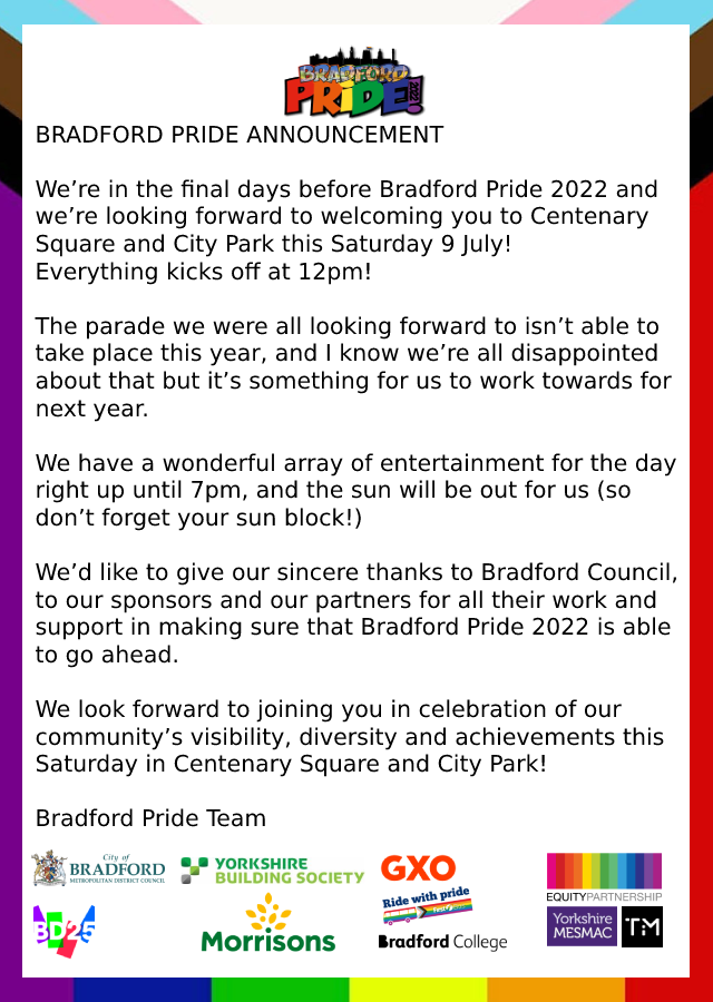 Bradford Pride tweet media