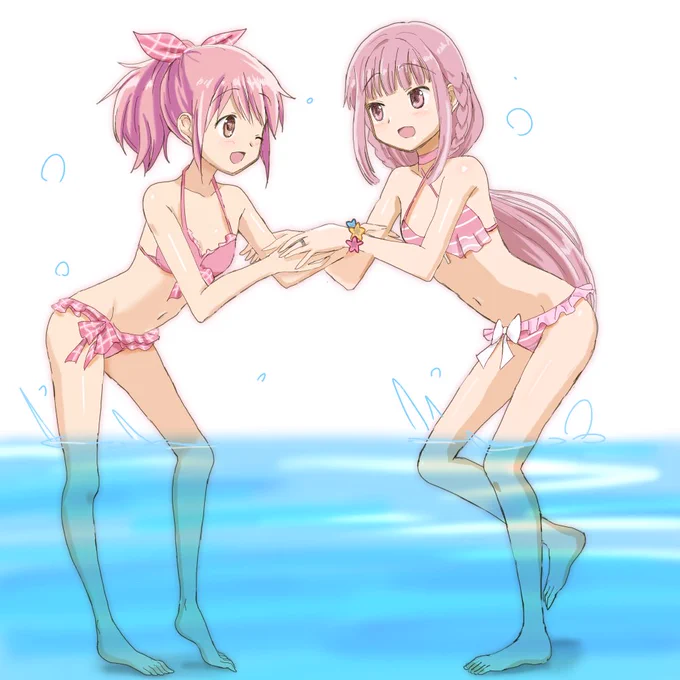 まどいろ水着れんしゅう。(白背景) 