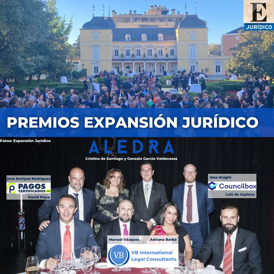 aledralegal's tweet photo. Un  placer compartir velada con nuestros compañeros de @SPCertificados, @vbilclegal y @councilbox en los premios Expansión Jurídico @exp_juridico.

#PremiosJuridicosExpansion #Legal #Premios https://t.co/j9Hmh7u34v