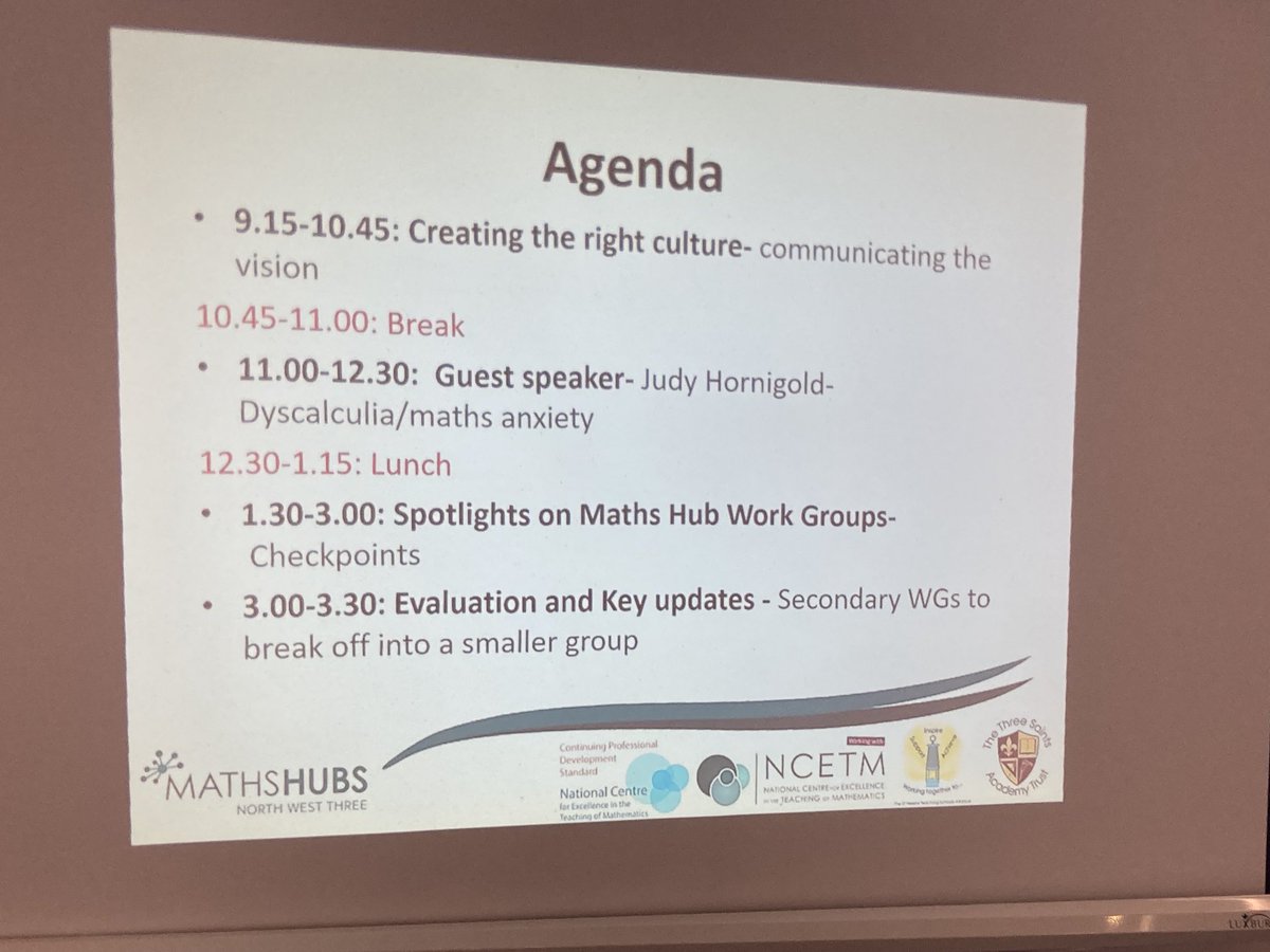 NWmathshub3's tweet photo. Welcoming our LLMEs to the final network event. Revisiting culture, purpose, maths anxiety, sharing learning and evaluation. We even have cake!! @NCETM @GaynorBahan #llmes #leadingmathseducation #sthelens #wigan #sefton #liverpool #knowsley https://t.co/DcQICKMUD9