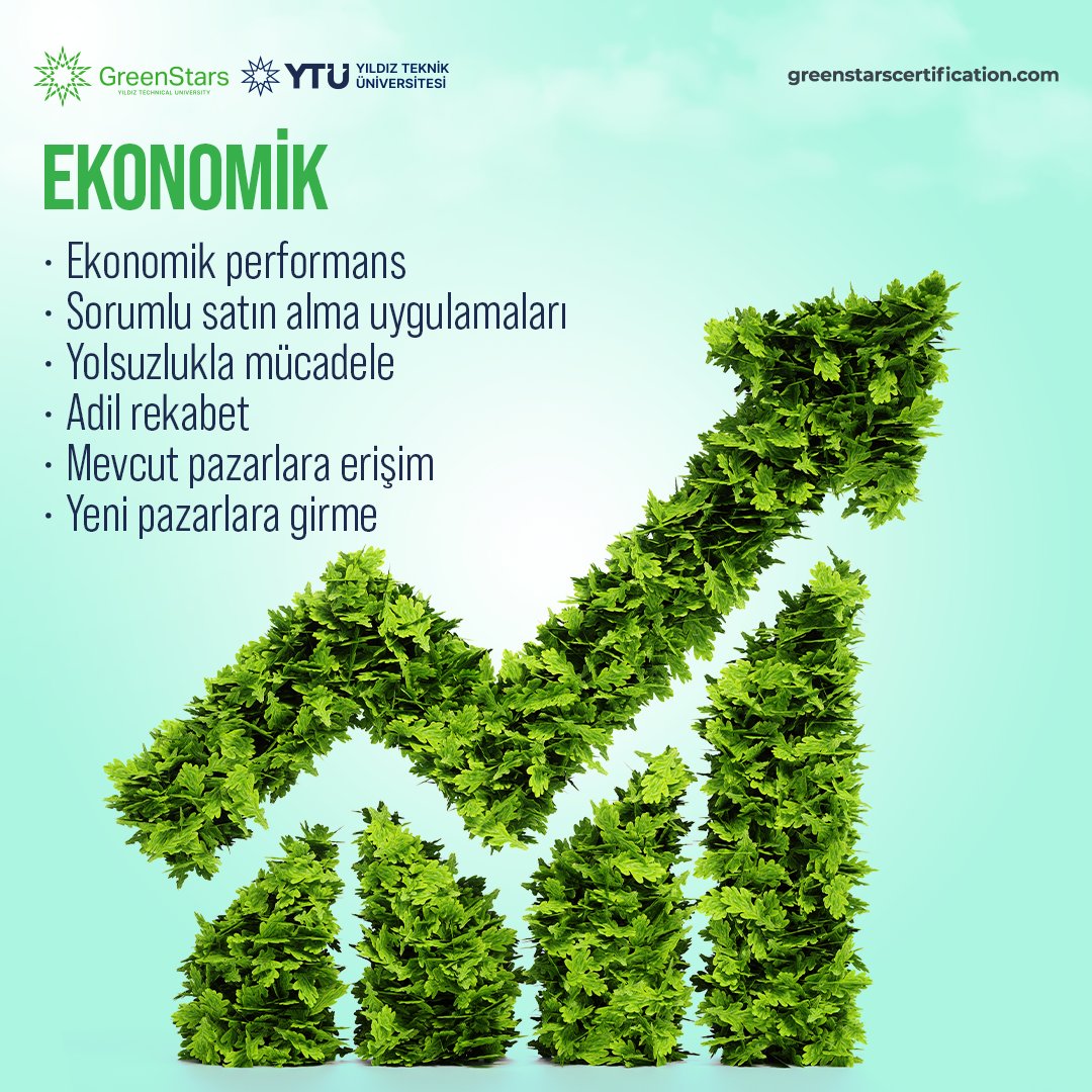 Greenstars sürdürebilirlik Modelinin 3 Temel İlkesi
• Ekonomik

#GreenStars #SürdürülebilirGelecekteYıldızOlun #Yeşil #SDG #SKA #Sürdürülebilirlik #Ekonomik #Sosyal #Çevresel