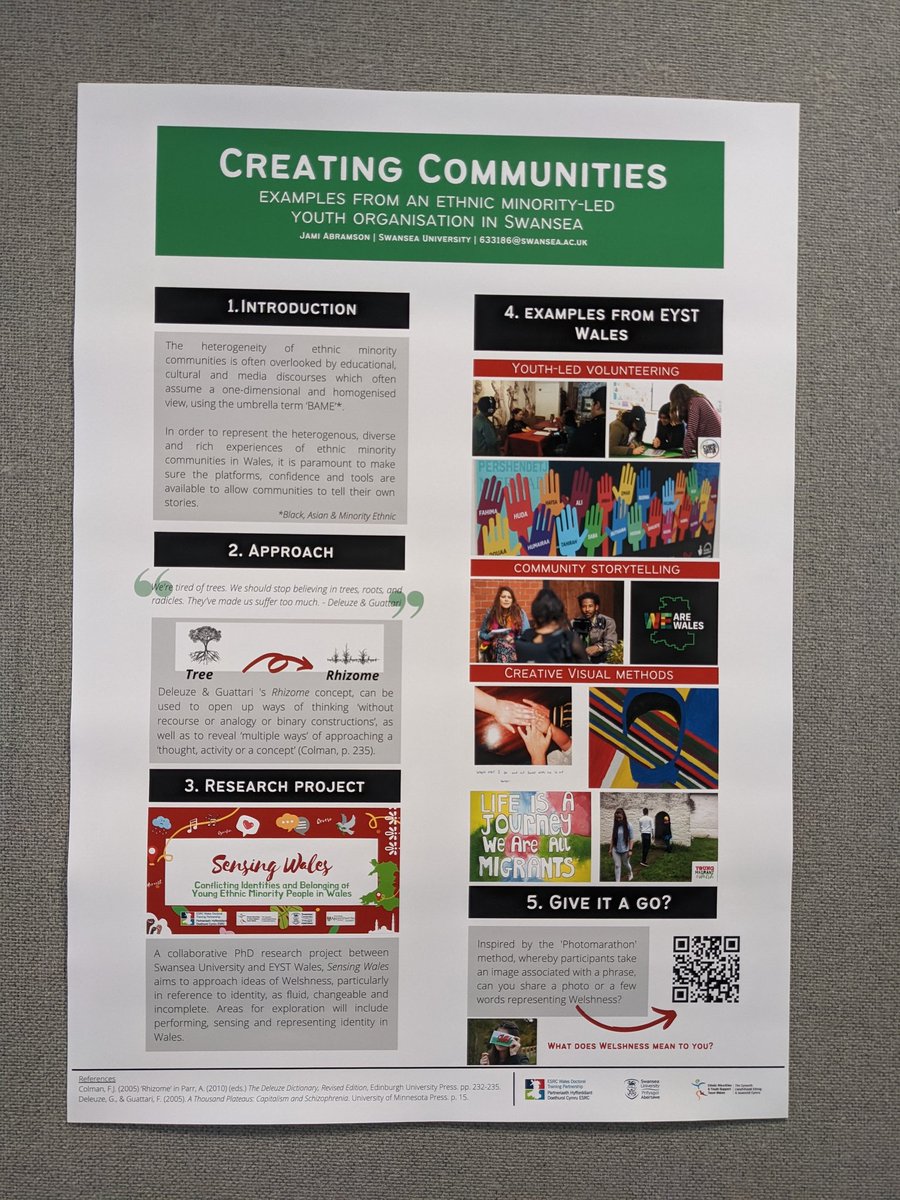 Nice clear poster by <a href="/JamiAbramson/">Jami Abramson</a> at the <a href="/WISERDNews/">WISERD</a> conference. Thinking more about community, Welshness and also putting into the frame of a rhizome