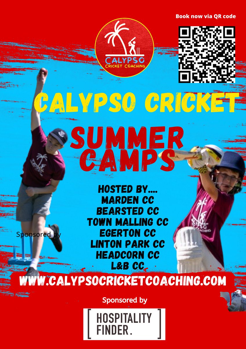 calypsocricket's tweet photo. Camps being hosted by a number of clubs across Maidstone, Ashford and West Malling  @LandBcricket @TownMallingCC @MardenCC @BearstedCricket @EGERTON_CC @HeadcornVillage @LintonParkCC https://t.co/AWU3hsyUTj