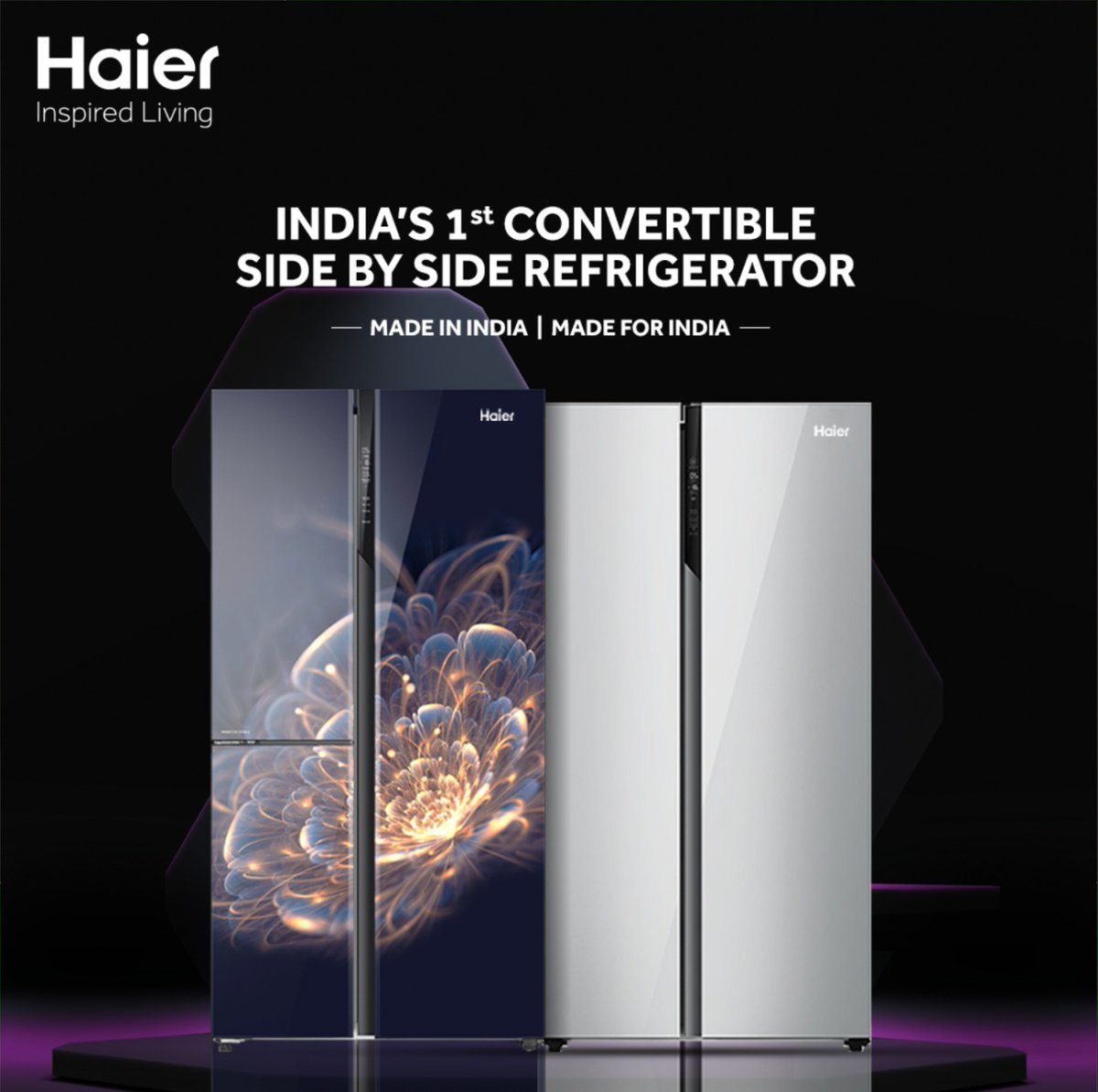 IndiaHaier's tweet image. Experience convenience with extra storage! With our special range of convertible refrigerators, now enjoy more space whenever needed with a click of a button.

#HaierRefrigerators #Refrigerators #SideBySideRefrigerator #ConvertibleRefrigerator #FlexibleStorage #HaierAppliances