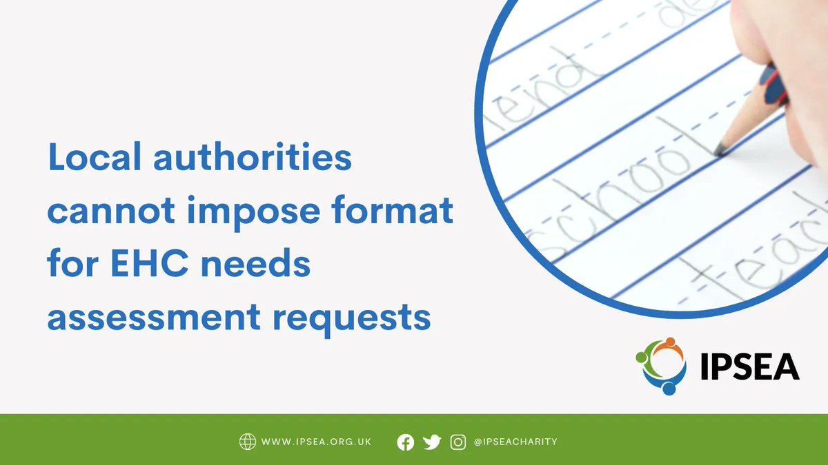 We are aware of LAs streamlining their EHC needs assessment processes, including digital platforms/specific forms. Whilst this is not inherently problematic, it is important that families are aware that LAs cannot impose specific formats for requests: buff.ly/3IeXn8n