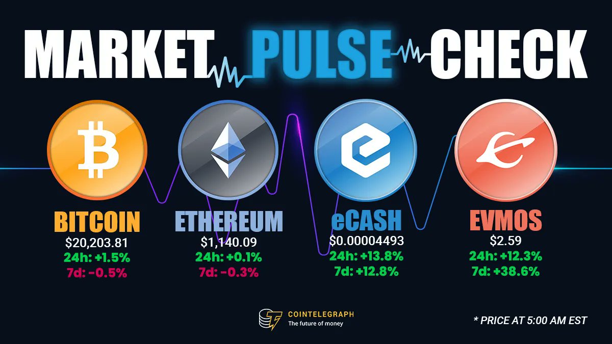 Cointelegraph's tweet photo. Bitcoin is back above $20K, but will it stay that way?

Get the full picture here: https://t.co/lB324QR2Vi https://t.co/fGzfScrXZ4