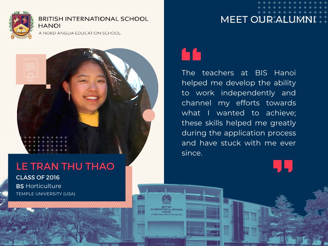 🎓Meet our #alumni Le Tran Thu Thao (Class of 2016) and discover her full story at #BISHanoi here: bit.ly/3yomr8t

 #BISAlumni
