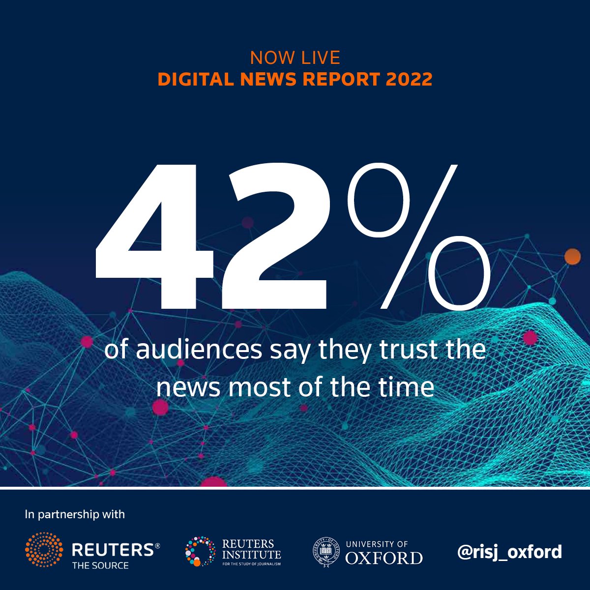 Gaining and maintaining audience trust is critical to successful journalism. The Digital News Report 2022 provides unique insights into the state of trust in news worldwide and how to secure the future of journalism.  

Download the report now:  