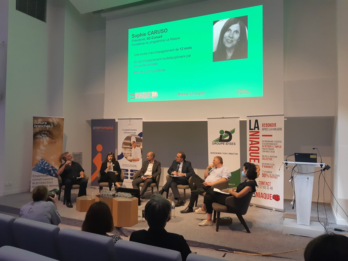 Poursuite de la table ronde 2⃣ "Concrètement, quelles actions entreprendre pour les #BranchesProfessionnelles ?" avec l'intervention de Sophie Caruso, Présidente, SC Conseil, fondatrice du programme d'accompagnement à l'#emploi "La Niaque"