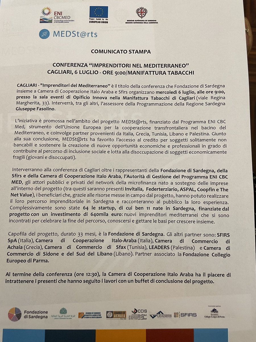 Imprenditori nel Mediterraneo: gran finale del progetto di cooperazione transfrontaliera per favorire l’accesso al credito di soggetti non bancabili. Fiera di rappresentare <a href="/Invitalia/">Invitalia</a>, partner del progetto da cui sono nate 11 nuove imprese in Sardegna. #invitalia #startup