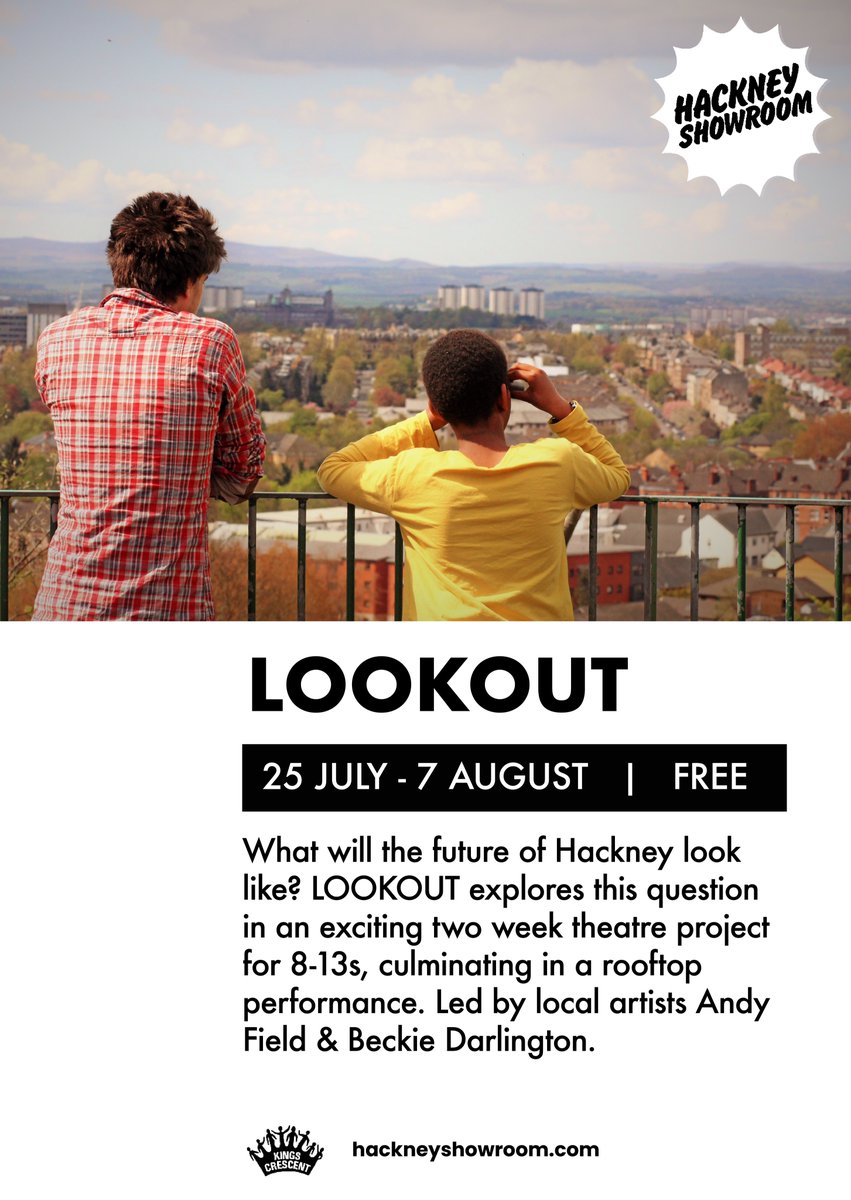 Have you checked out our summer activities yet? First up is LOOKOUT 25 July - 7 Aug, a unique participatory theatre project for 8-13s where they'll explore what the future will look like - free but booking essential bit.ly/HSlookout