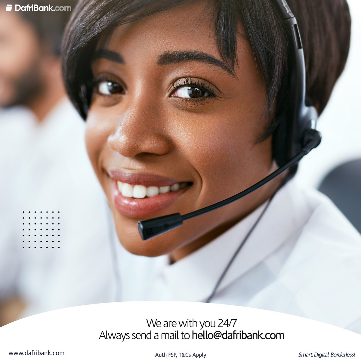 We don’t get tired of attending to your queries. All you need to do is to send a mail.

#DafriBank #support