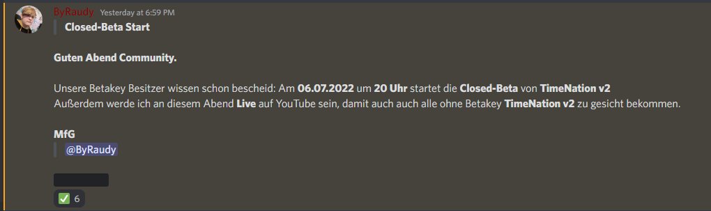 TimeNationNET's tweet image. Heute Abend um 20 Uhr startet unsere Closed-Beta. 🤝
