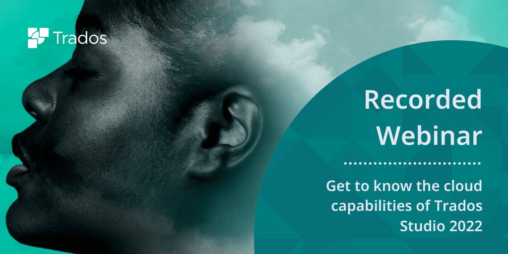 rwstrados's tweet photo. With cloud functionality included as standard, #TradosStudio2022 brings you the greater control and flexibility over your #localization projects.
Watch our recorded webinar to discover the cloud capabilities of Studio 2022 π https://t.co/80TZSrbQBm
#BeUniqueWithTrados https://t.co/9C6fhbMzzN