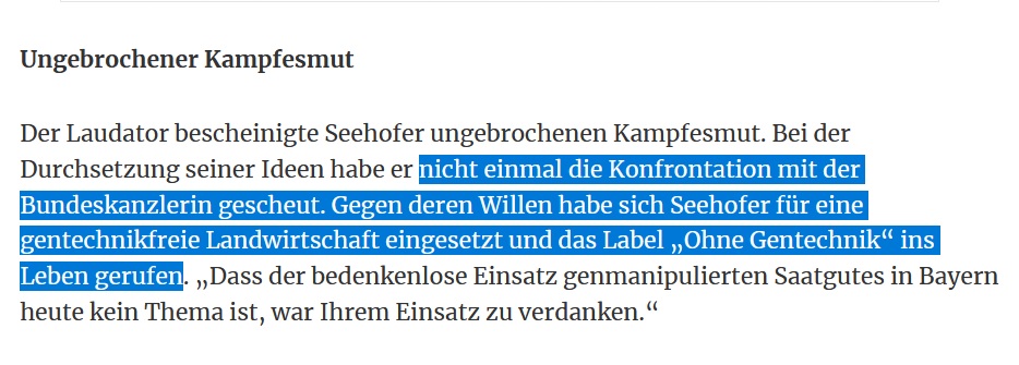 OhneGentechnik's tweet photo. @marcusjansen5 @bender_silvia @bmel @cem_oezdemir @ahissting @Karl_Lauterbach Unterstützung für #OhneGentechnik hat Tradition im @bmel. Das Siegel stammt ja selbst von dort. Nur noch unter anderer Regie.
Horst #Seehofer ist nach wie vor stolz darauf: https://t.co/l8gHDGp8Ae https://t.co/M6tps1B36q