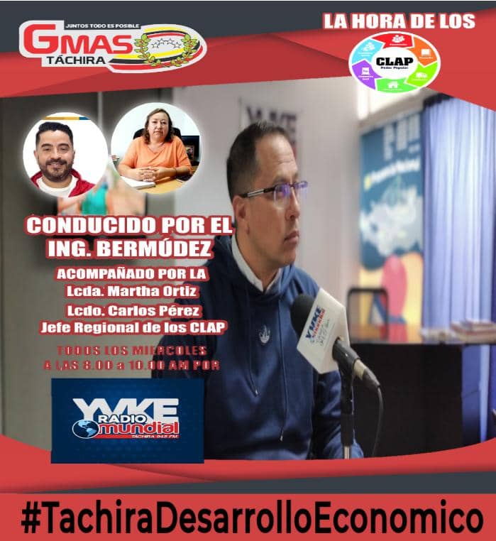 Hoy Miércoles #6Julio sintoniza nuestro Programa  "La Hora de los Clap" por  YVKE Mundial 94.5 FM / 8am. Mensajería al  04242072567  @BermudesJoseA y @tachira_gmas               
Transmisión #EnVivo por IG de
📱<a href="/carlosperez_ch/">Carlos Alfonso Pérez</a>
#SoyComunicadorClap #TachiraDesarrolloEconomico