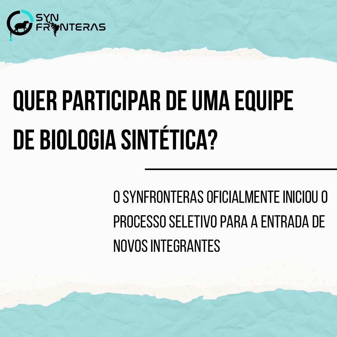synfronteras's tweet photo. Finalmente chegou o momento! A equipe SynFronteras está abrindo espaço para novos membros🤘🏼 
Dessa vez, as principais atividades de novos integrantes serão voltadas para a escolha do tema do nosso próximo projeto IGEM.  Se interessou? O formulário estará disponível na nossa bio https://t.co/1yQ7OCCDXL