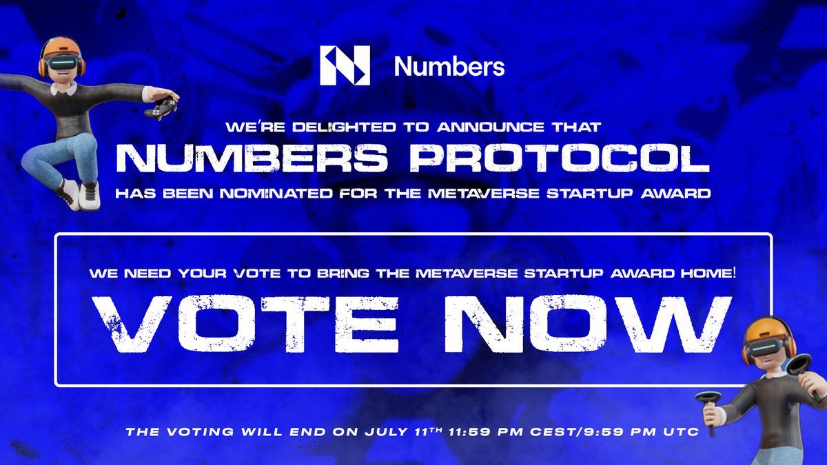 #Giveaway🚨
Numbers has been nominated for the Metaverse Startup Award in <a href="/Metaverse_conf/">Metaverse_Summit</a> ! We need your Votes to bring 🏆 home!

- Vote👉 lnkd.in/ePaPq6-A
- ♥️ &amp; RT this tweet
- Leave your proof in the thread

5 lucky winners shared a 1,000 NUM reward pool!
Join now👇