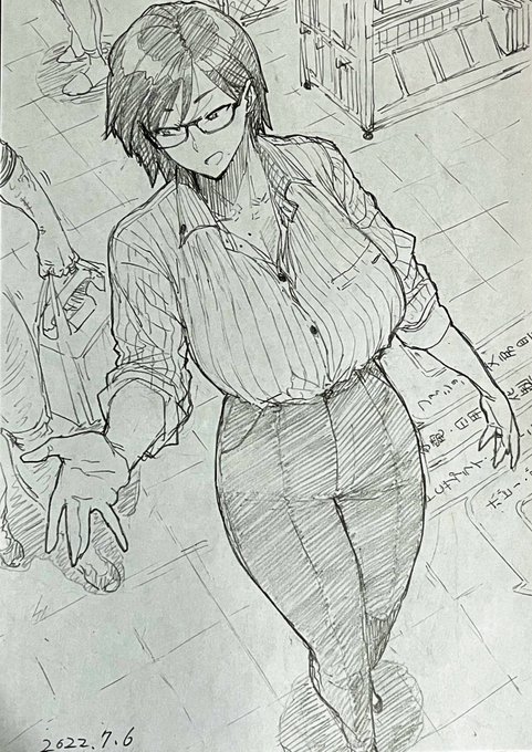 ディスカウントストアで見かけたシャツぱつぱつショーカットめがね奥さん

#本能のラクガキ 