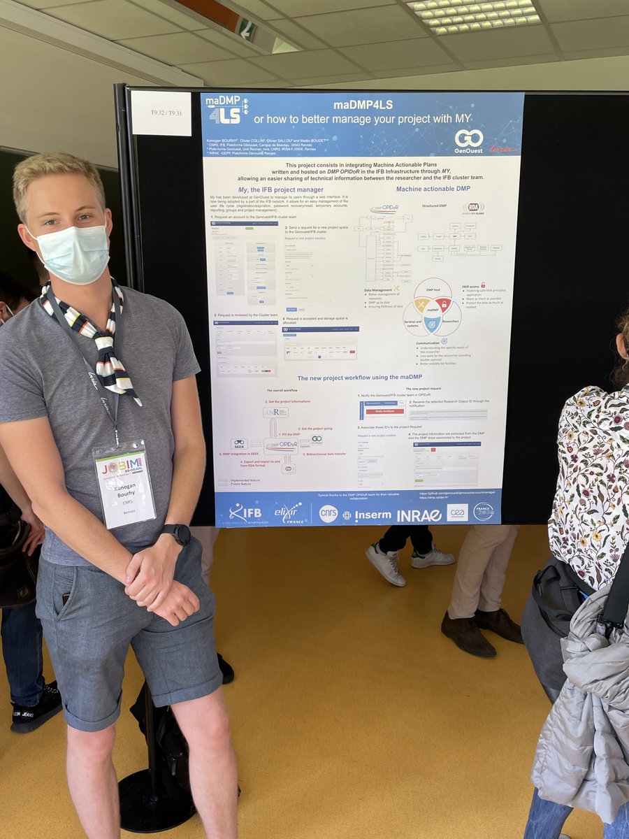 IFB_Bioinfo's tweet photo. 💡 What is #maDMP4lS? 
The goal of this #project is to integrate #machineactionable #DataManagementPlans into the @IFBioinfo infrastructure. It is a #collaboration between the @GenOuest team, @IFBioinfo #member #platform, and the @OPIDoR_INIST team 🧑‍💻📰🛠️

@jobim2022 #jobim2022 https://t.co/MnQgCykghI