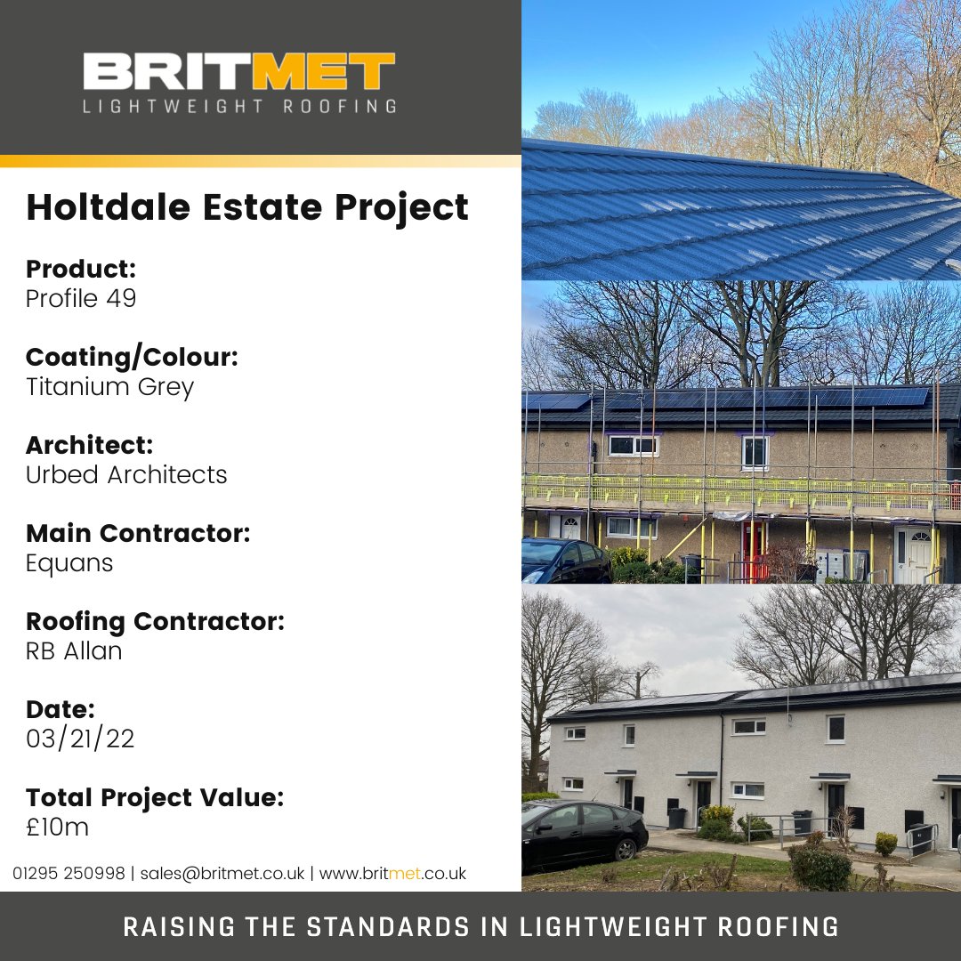Britmet's tweet image. Reasons why Profile 49 was used for this project 👇
⚖️ Weight savings 
✔️ 40-year Guarantee 
💷 Reduced energy bills
☀️ Ability to integrate with solar panels. 

@URBEDmcr 
@RBAllanSonsLtd 
@EQUANS_UK 
.
.
.
#TheBritmethod #lightweightroofing #roofingcompanies