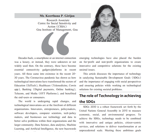 cssagim's tweet photo. @cssagim Research Associate Ms. @Keerthana_P_G writes for the business magazine "Vyapaar Expert". Her article entitled 'Technology: A Boon or a Bane" highlights the role of technology in achieving the #SDGs. 
Congratulations Keerthana for this contribution. 
@GIM_Sanquelim https://t.co/bv2eBvnsXk