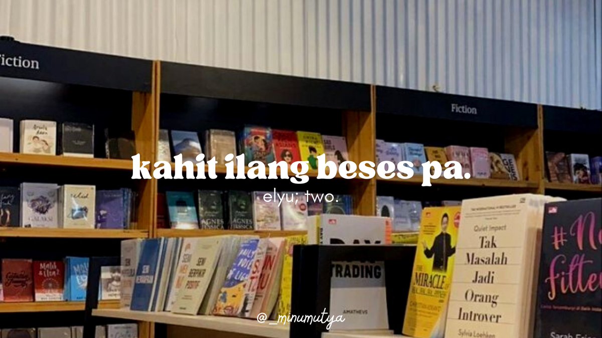 kahit ilang beses pa.
jeongchan au

ilang beses man masira ang isa't-isa, pangakong paulit-ulit na ipapanalo ka. paulit-ulit man na papiliin, ikaw at ikaw pa rin talaga.

kahit ilang beses pa 'ko masaktan, basta ikaw dapat ang makikita ko sa'ting tagpuan.