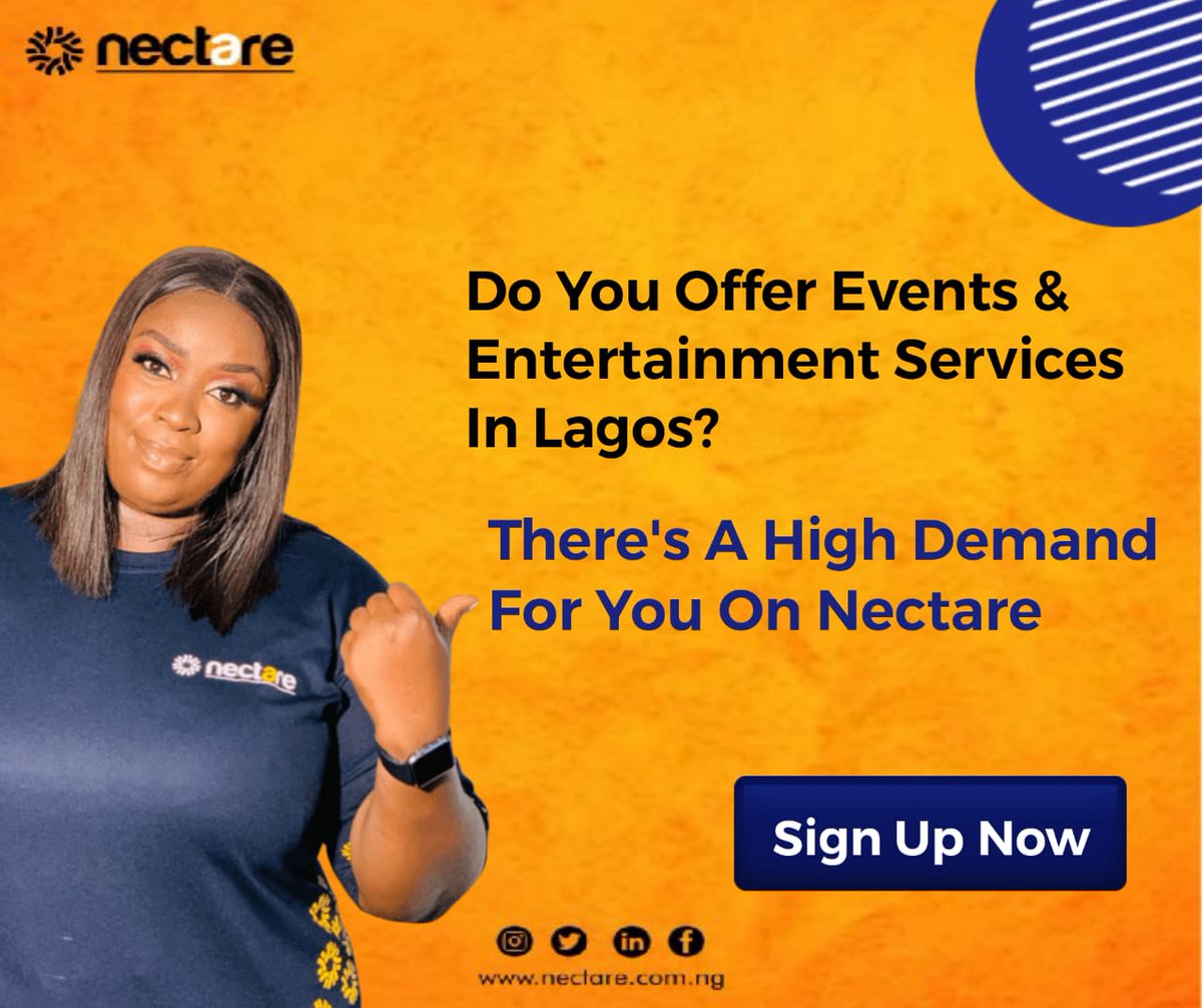 NectareNigeria's tweet photo. Calling on all Events & Entertainment Service Providers In Lagos.
There's A High Demand For You!
Find where you belong and register your business.
Let's refer you to a customer NOW!
Click link below to register your business ππΎ
https://t.co/eXRbPvZZRh
#businessreference https://t.co/gr2A0rlsRt