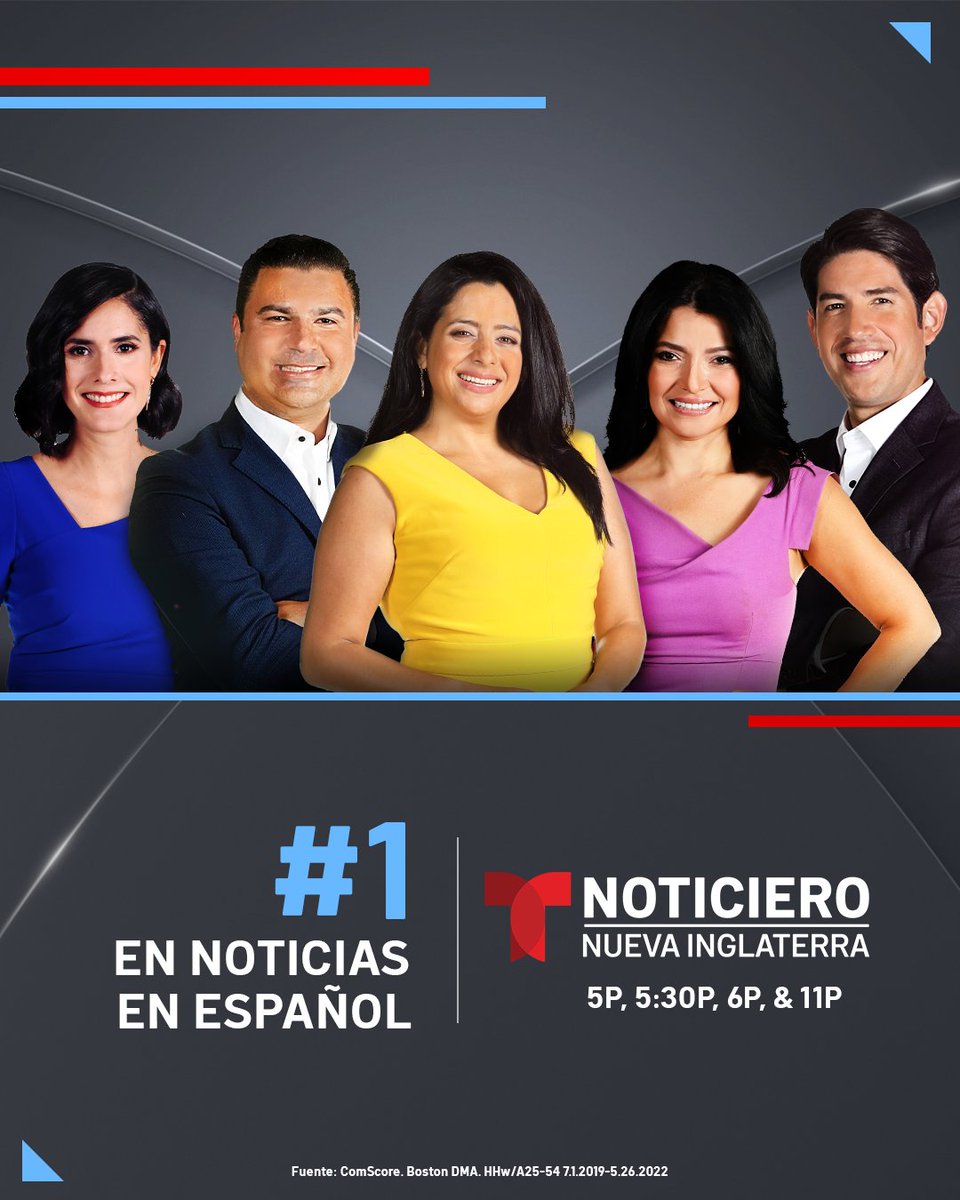 TelemundoNI's tweet photo. Por 35 meses consecutivos somos los #1 en todas nuestras emisiones en Nueva Inglaterra.  ¡Número 1 en tu comunidad, en tu idioma y todo momento! Noticiero #TelemundoNuevaInglaterra #SiempreContigo https://t.co/f1TXf1tQH3