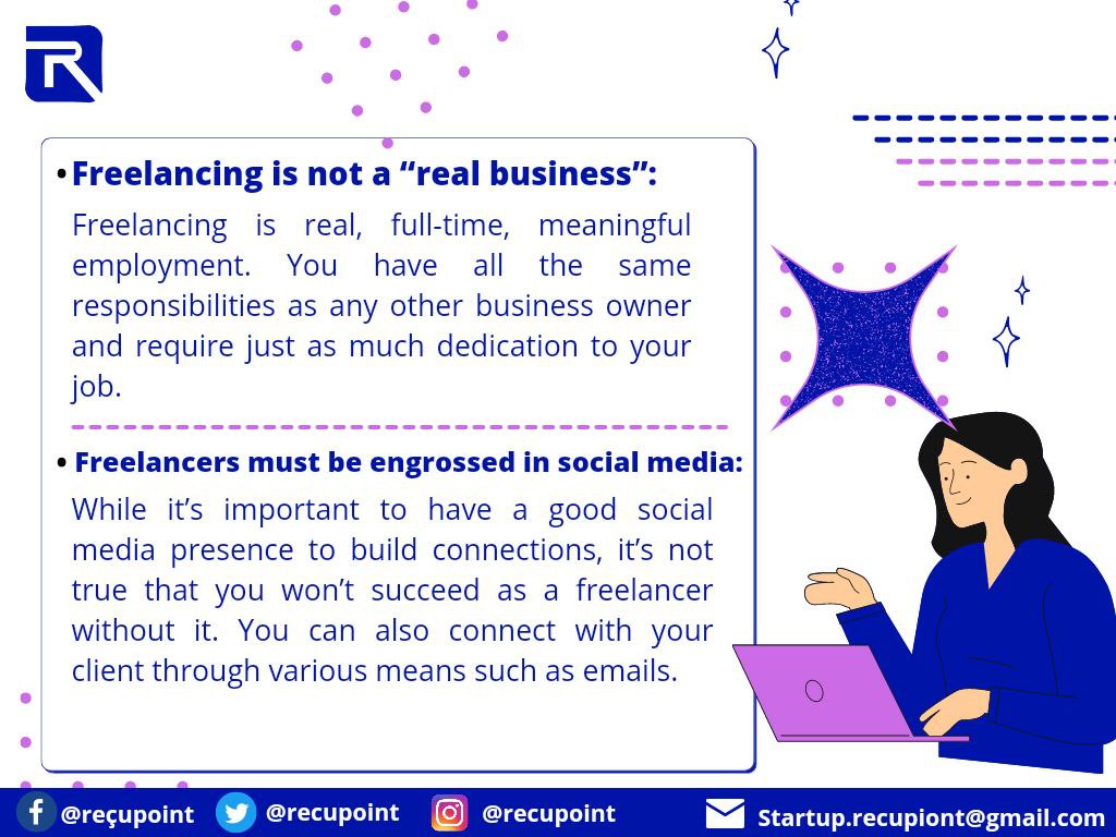 recupoint's tweet photo. Freelancing is what you make of it and your mindset is key,it shapes your journey.

What myths have you heard about freelancing?

 You’ll make a fortune,have exhaustless spare time/survive on breadcrumbs?

Sign up here👇 to get more updates.
https://t.co/LP5sW9TKZK

@NgSidehustle https://t.co/89yl7sM2qY