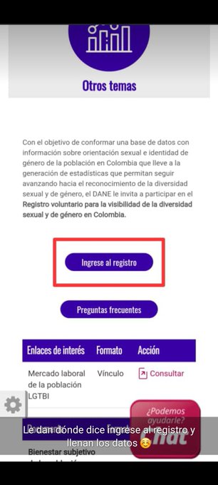 2 pic. Si viven en Colombia y hacen parte de la población LGBTIQ hagan su registro en el DANE https://t