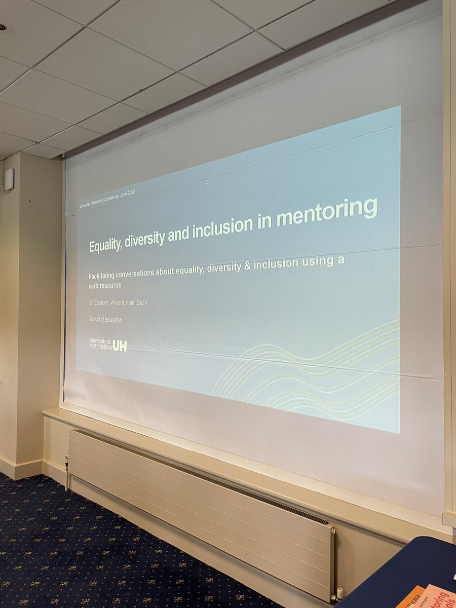 Wonderful to have <a href="/DrEJWhite_Herts/">Elizabeth White</a> and <a href="/myhanhdoan/">My-Hanh Doan</a> from Uni of Hertfordshire to discuss EDI in mentoring at the <a href="/Leicester_Ed/">University of Leicester School of Education</a> Teacher Ed conference