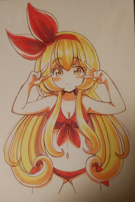 ダブルピースな水着エレンちゃんのカラーラフ♥️ 