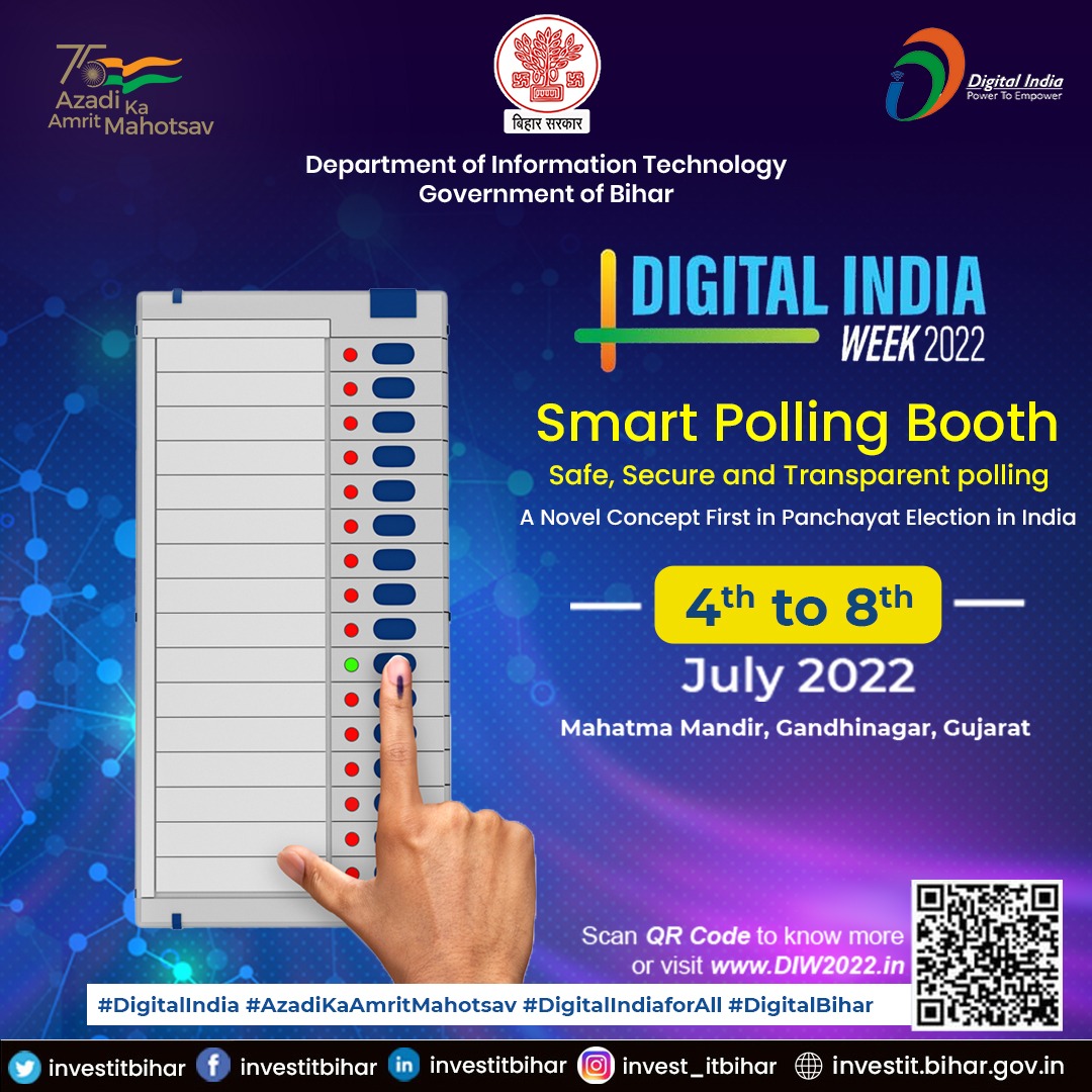 📲🗳Smart Polling booth, a novel concept first time in India, in the panchayat election was implemented by Govt. of Bihar. The prime objective of #smartpolling is to maintain transparency & enable real-time tracking and reporting of the polling process. #SmartBihar