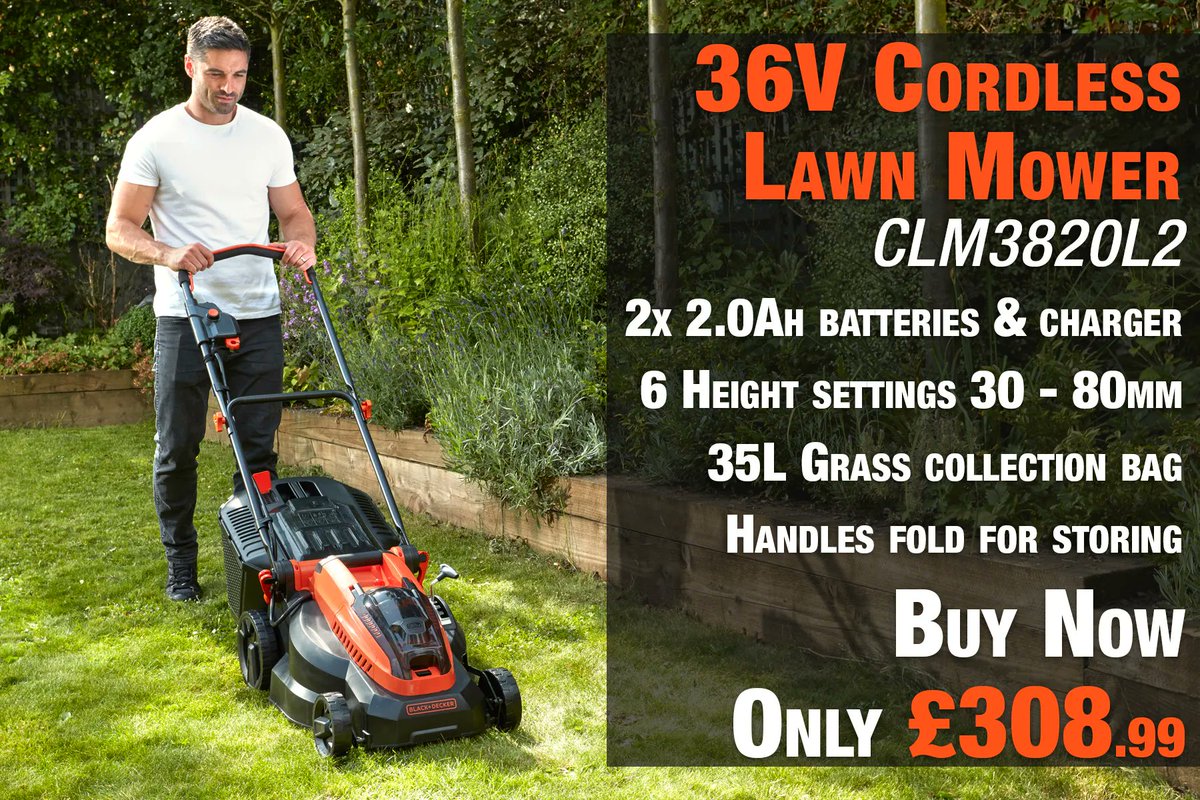 Black + Decker Cordless 36V Lawnmower
Cut Your Grass &amp; Cut Out The Cables
Buy Now - buff.ly/3NIFxvr