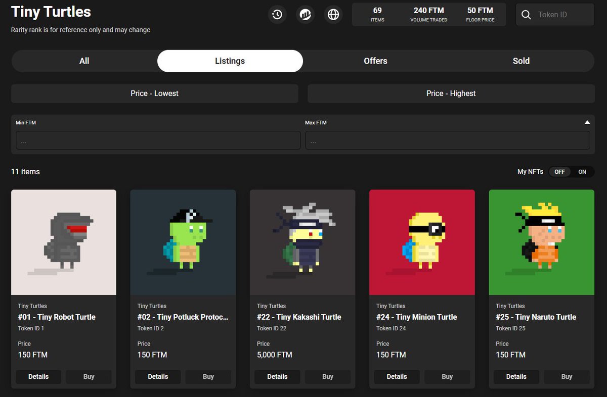 PunksTurtle's tweet image. Only 1 Tiny Turtle until a 110FTM floor! Not bad for a Free air drop for Turtle Punk holders 😊

#NFT #NFTs #FTM #NFTCommunity