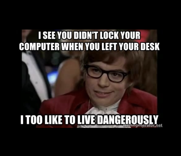 thelockjar's tweet photo. Yes, we sometimes like to live dangerously too! but please don't be a fool and lock your computer. #thelockjar #Lock 🏴‍☠️🦜🔒 https://t.co/ihqRmK2F90