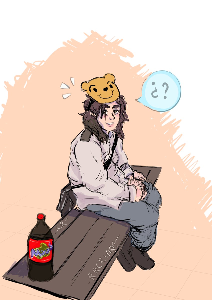 rrcringe's tweet photo. I have realized that I almost never pay attention to my precious real husband that I love so much and I hardly do drawings for him, so I using pictures of him to practice like this his low budget #michaelcosplay , a rancid sketch the #michaelafton 100 percent #argento #FNAF https://t.co/9ZVGWowAtT