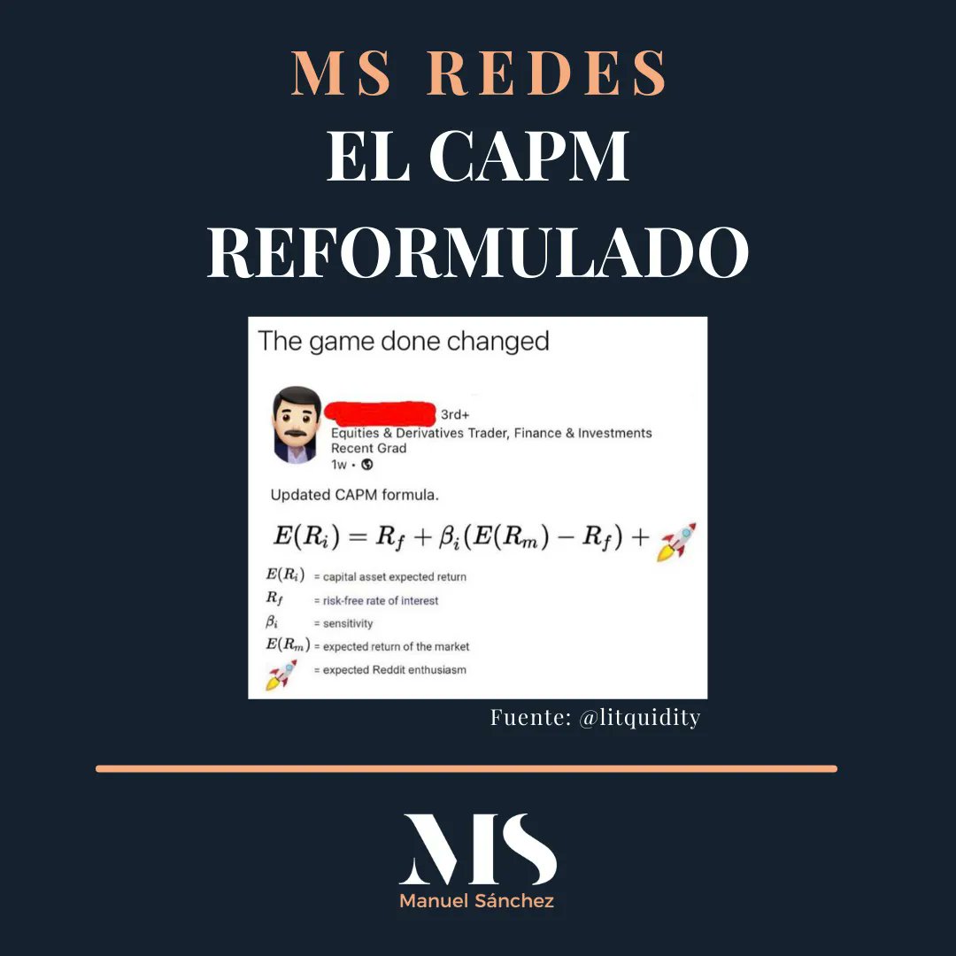 MSAcademyHub's tweet image. ➡️ ¿Sabes qué es el CAPM y por qué ha dado que hablar últimamente en Internet? 🤔

🖱📱 En MS Redes te lo explicamos: lnkd.in/etSu_yr5

#CAPM #Economía #MSAcademy #MSRedes