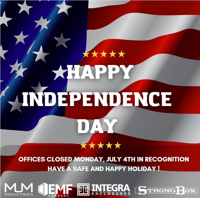 Happy 4th of July from Integra Enclosures! Offices will be closed today in recognition. Normal business hours will resume tomorrow, July 5th.