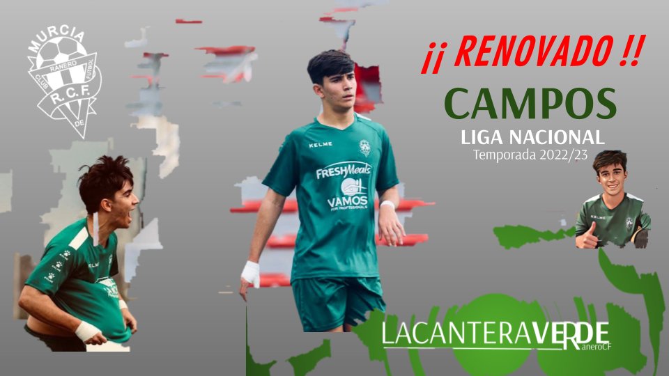raneroficial's tweet photo. 🗣️RENOVACIÓN

LIGA NACIONAL

CAMPOS 
👋 Continúa con nosotros una temporada más.
⚽Seguiremos disfrutando de su fútbol.
LaCanteraverde 💚 https://t.co/sLGgxtPRPU